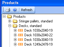 Snap shot of the product tree